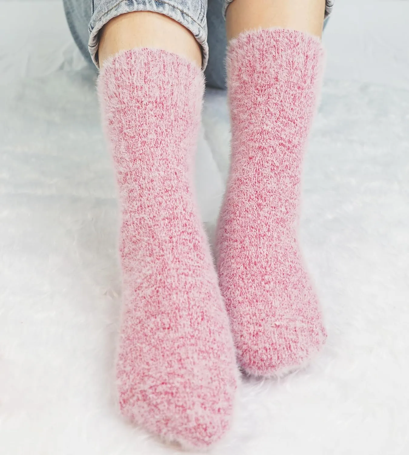 SISOSOCK 5 Pairs Fuzzy Soft Cozy Comfortable Socks for Women, Casual Sleep Comfy Socks, Perfect Warm Winter Gifts for Women