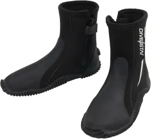 Skyone Neoprene Dive Boots, Men Women, 5MM Wetsuit Surf Booties, Diving Boots Tall Zippered with Anti-Slip Rubber Sole, Scuba Boots Dive Booties for Sailing Snorkeling