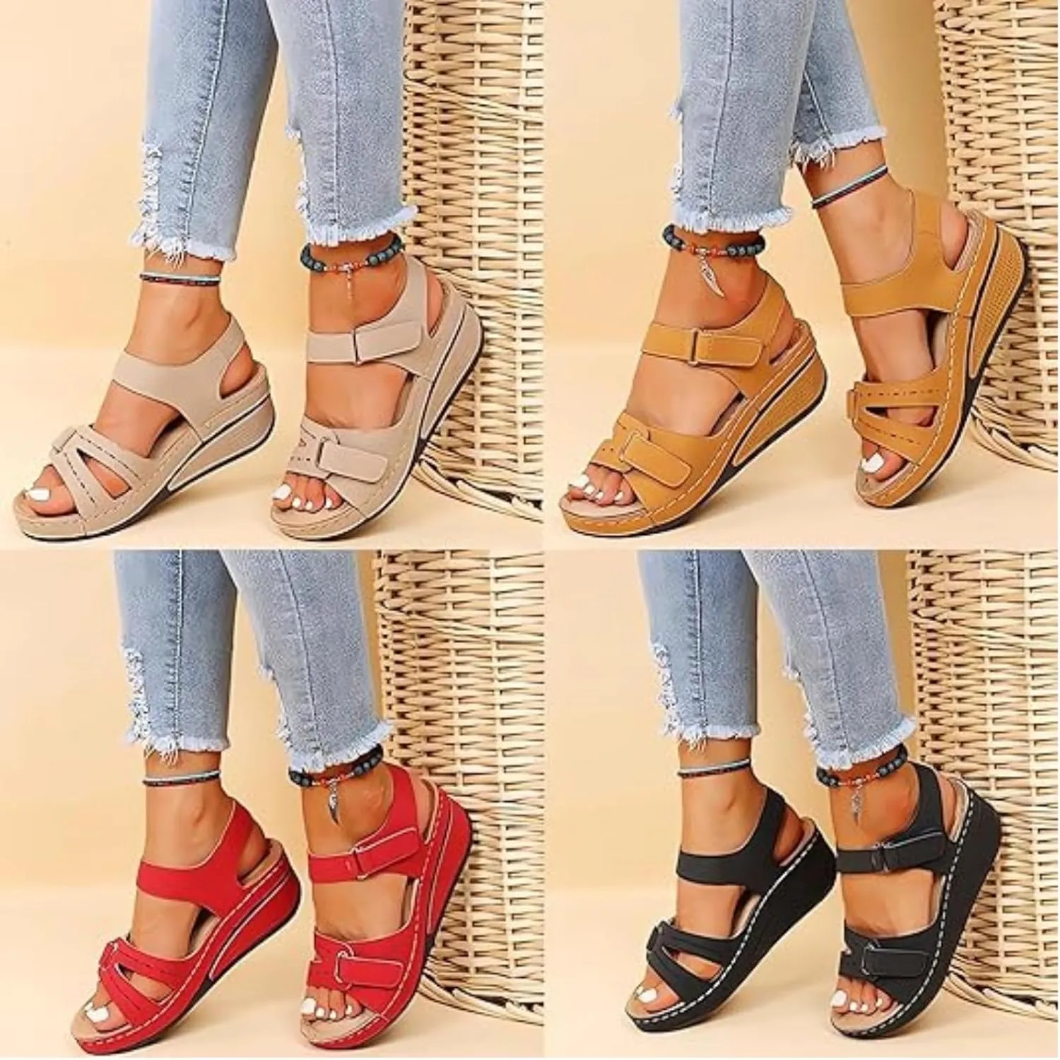Soft & Stylish Wedge Sandals for Comfort 2025 Orthopedic Walking Platform Sandals Sport Ankle Strap Summer Slides