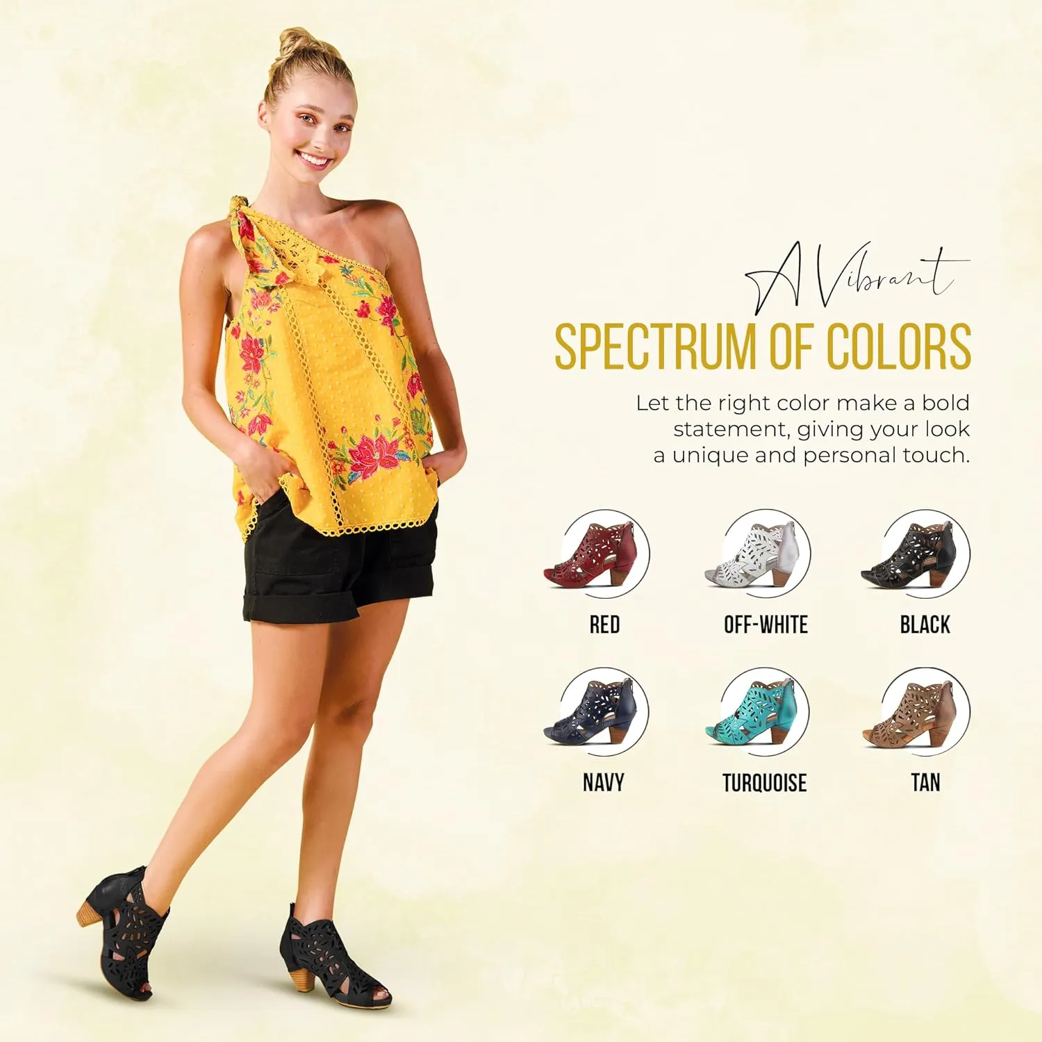 Spring Step L'Artiste Icon Sandals for Women - Ladies Casual Flats Platform Sandal - Hand Painting Summer Shoes for Womens