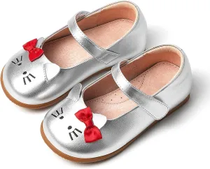 Storybook-Themed Kids Shoes, ‌Girls Leather Mary Jane Dress Shoes with Soft Pigskin Lining & Non-Slip Sole | Ages 2-7 for Spring/Summer Party School Styles