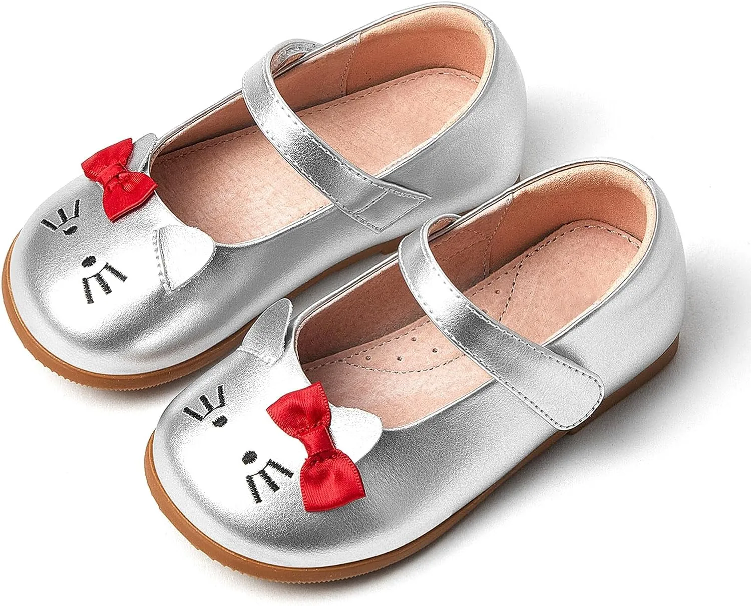 Storybook-Themed Kids Shoes, ‌Girls Leather Mary Jane Dress Shoes with Soft Pigskin Lining & Non-Slip Sole | Ages 2-7 for Spring/Summer Party School Styles