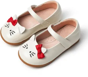 Storybook-Themed Kids Shoes, ‌Girls Leather Mary Jane Dress Shoes with Soft Pigskin Lining & Non-Slip Sole | Ages 2-7 for Spring/Summer Party School Styles