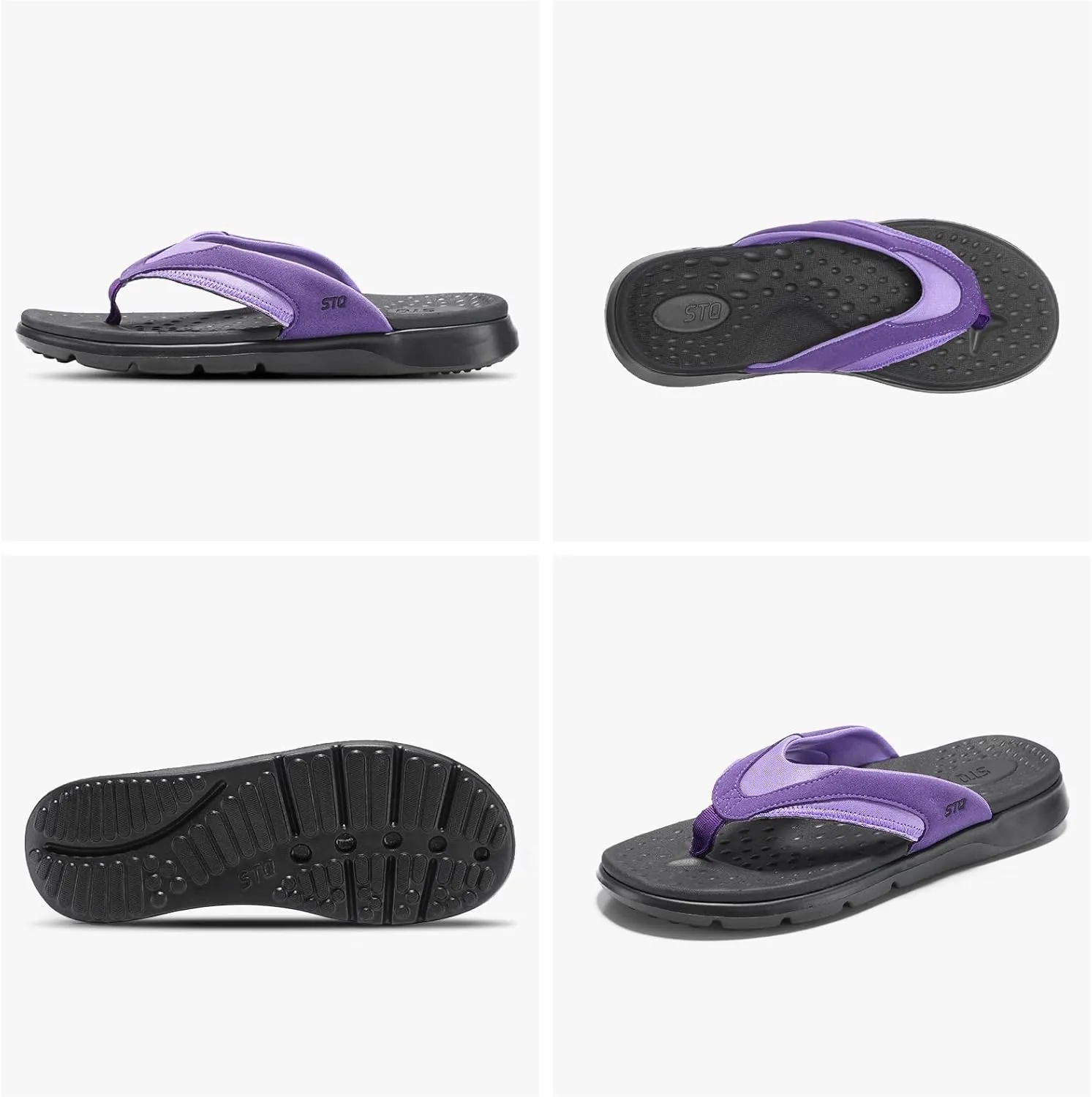 STQ Orthopedic Flip Flops for Women | Memory Foam Flip-flops for Plantar Fasciitis with Arch Support Pain Relief