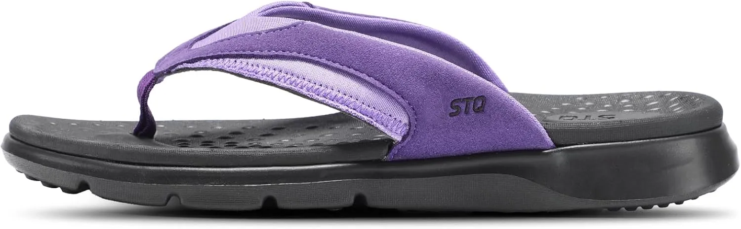 STQ Orthopedic Flip Flops for Women | Memory Foam Flip-flops for Plantar Fasciitis with Arch Support Pain Relief