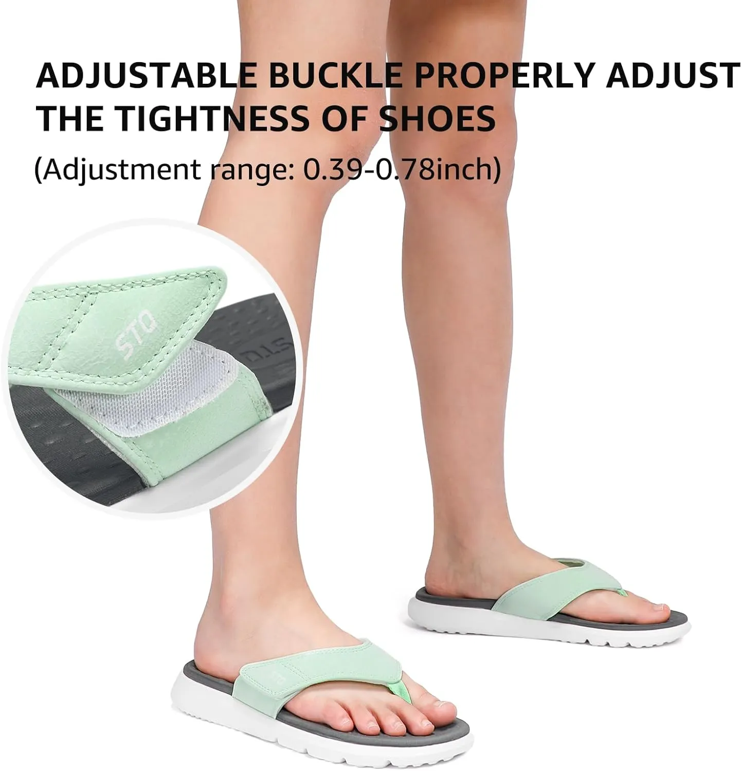 STQ Orthopedic Flip Flops for Women | Memory Foam Flip-flops for Plantar Fasciitis with Arch Support Pain Relief