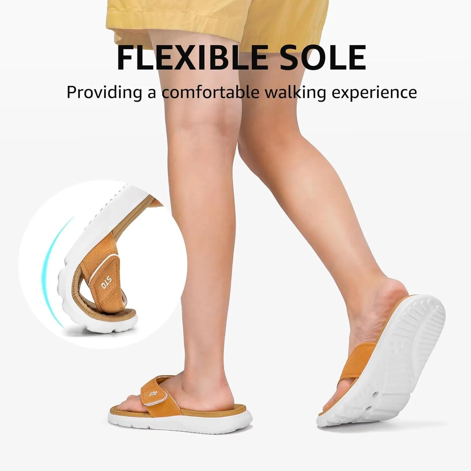 STQ Orthopedic Flip Flops for Women | Memory Foam Flip-flops for Plantar Fasciitis with Arch Support Pain Relief