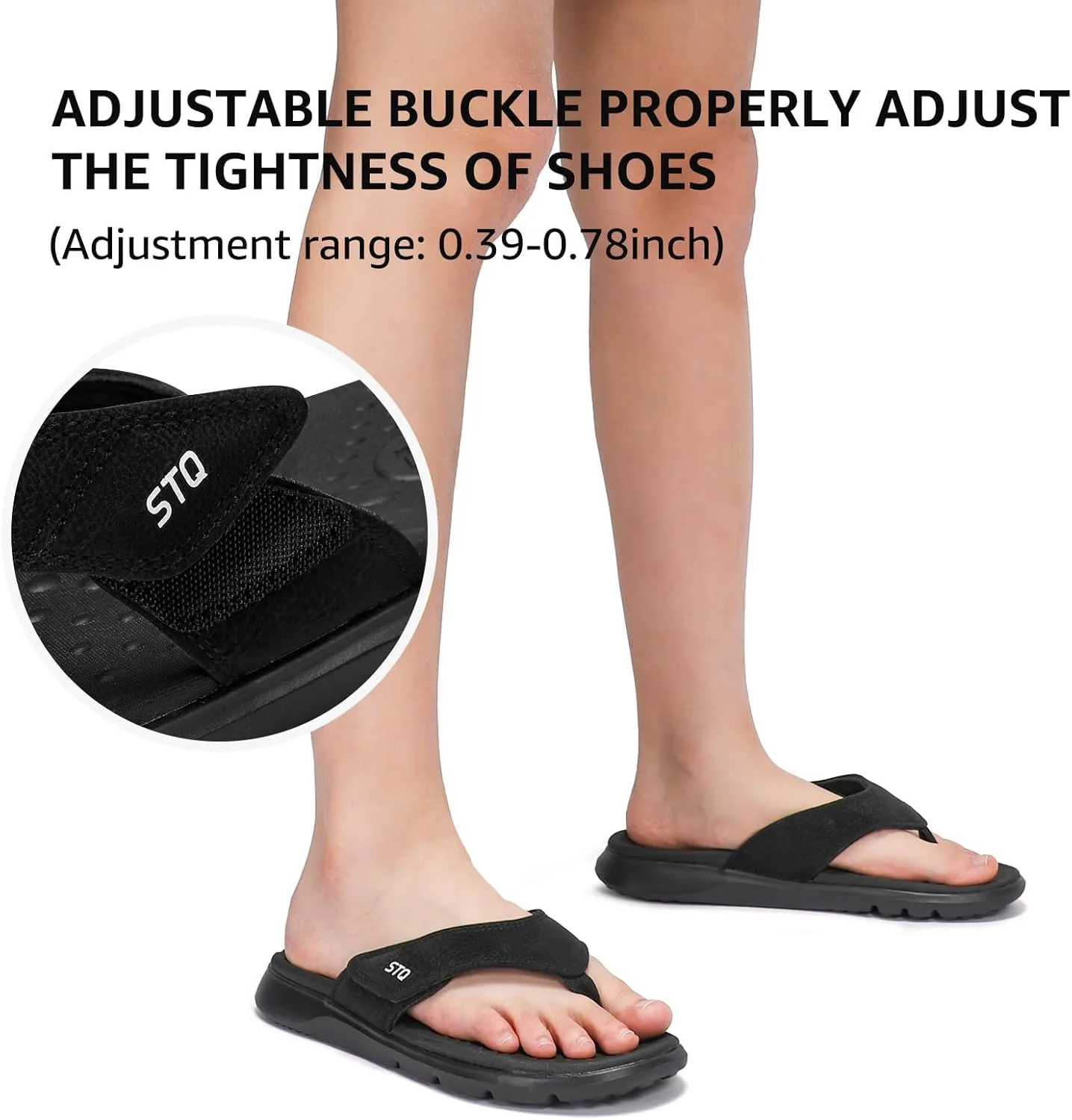 STQ Orthopedic Flip Flops for Women | Memory Foam Flip-flops for Plantar Fasciitis with Arch Support Pain Relief