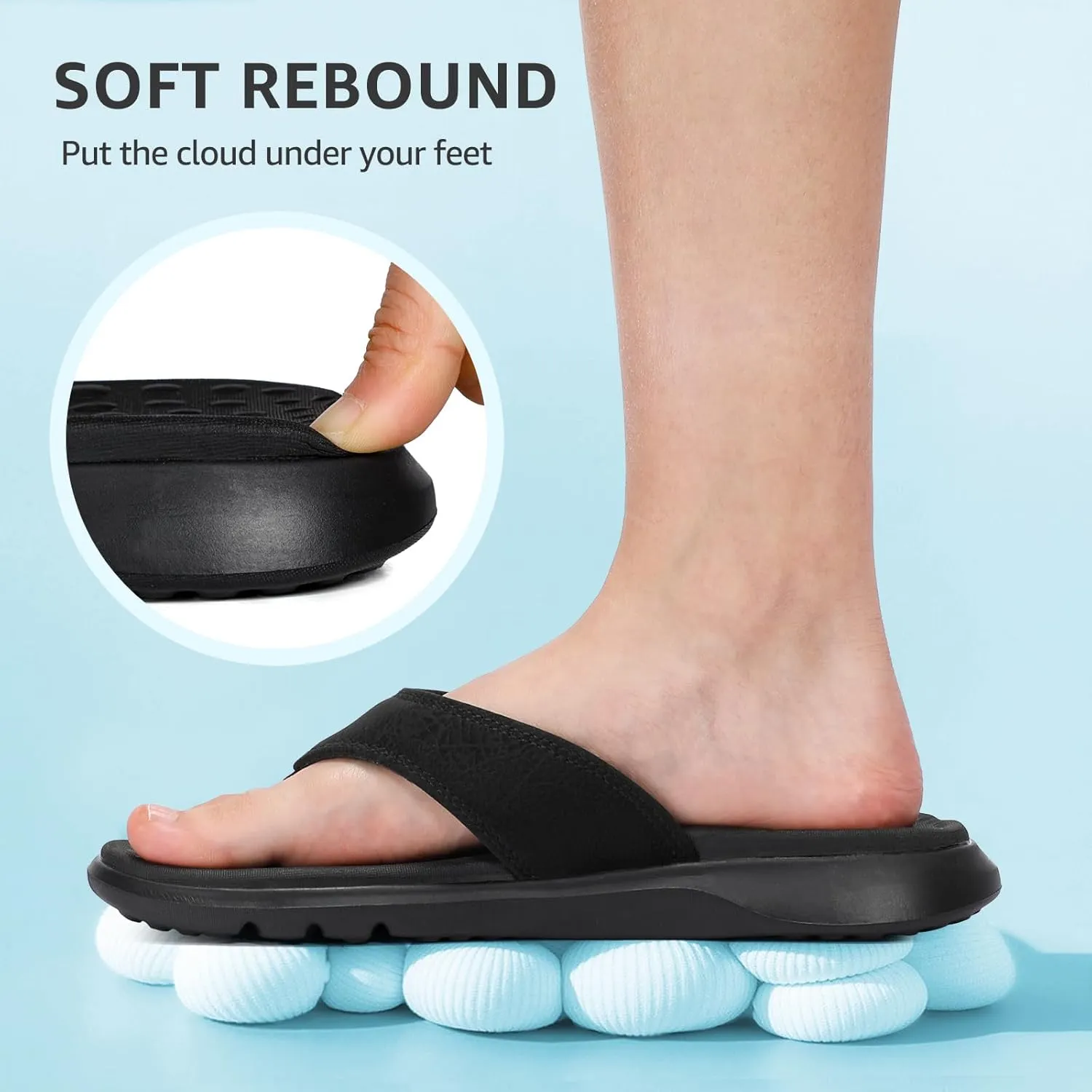 STQ Orthopedic Flip Flops for Women | Memory Foam Flip-flops for Plantar Fasciitis with Arch Support Pain Relief
