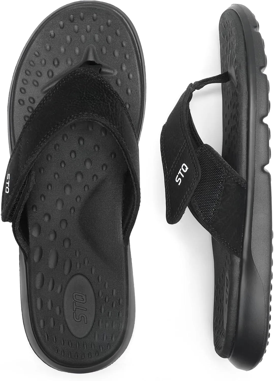 STQ Orthopedic Flip Flops for Women | Memory Foam Flip-flops for Plantar Fasciitis with Arch Support Pain Relief