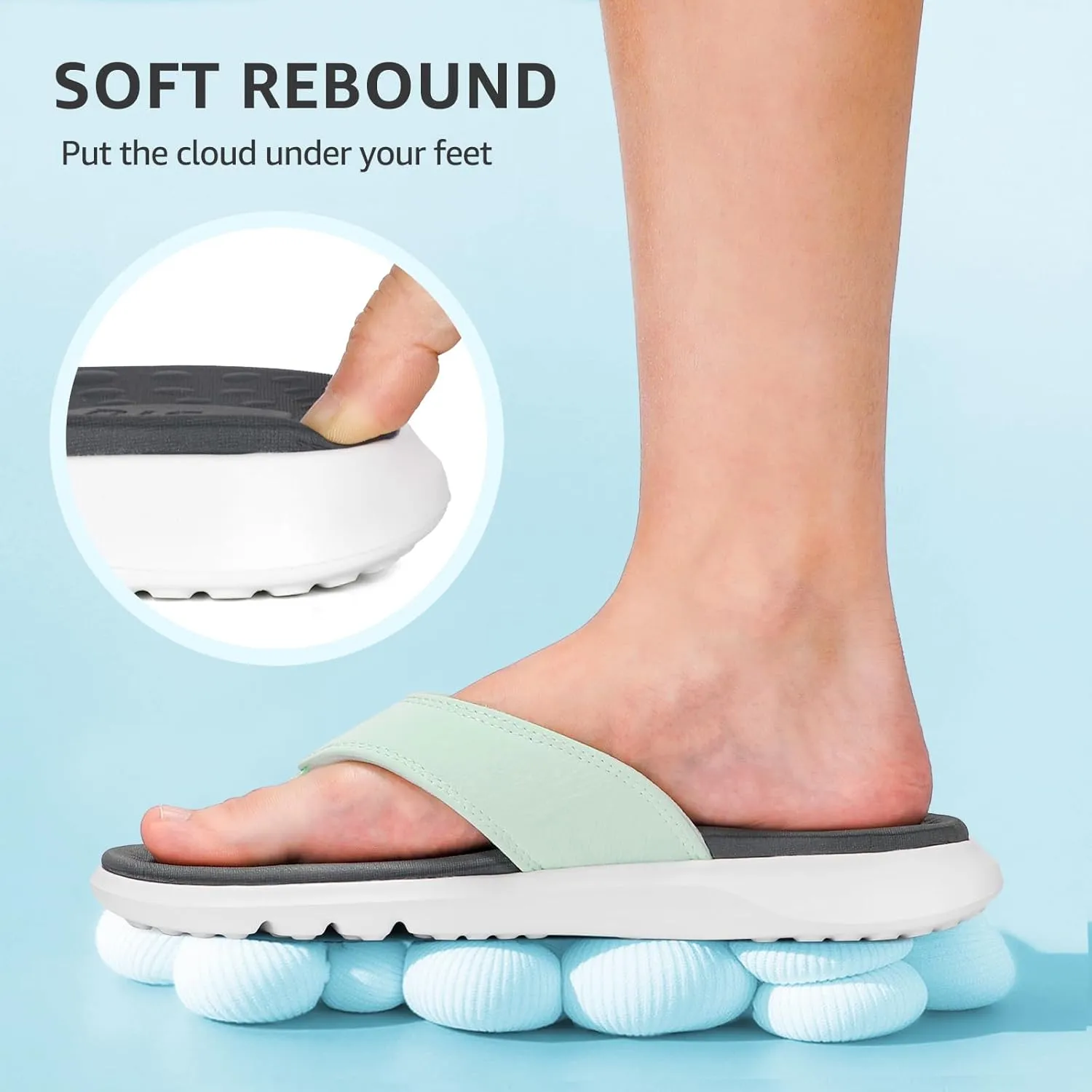 STQ Orthopedic Flip Flops for Women | Memory Foam Flip-flops for Plantar Fasciitis with Arch Support Pain Relief