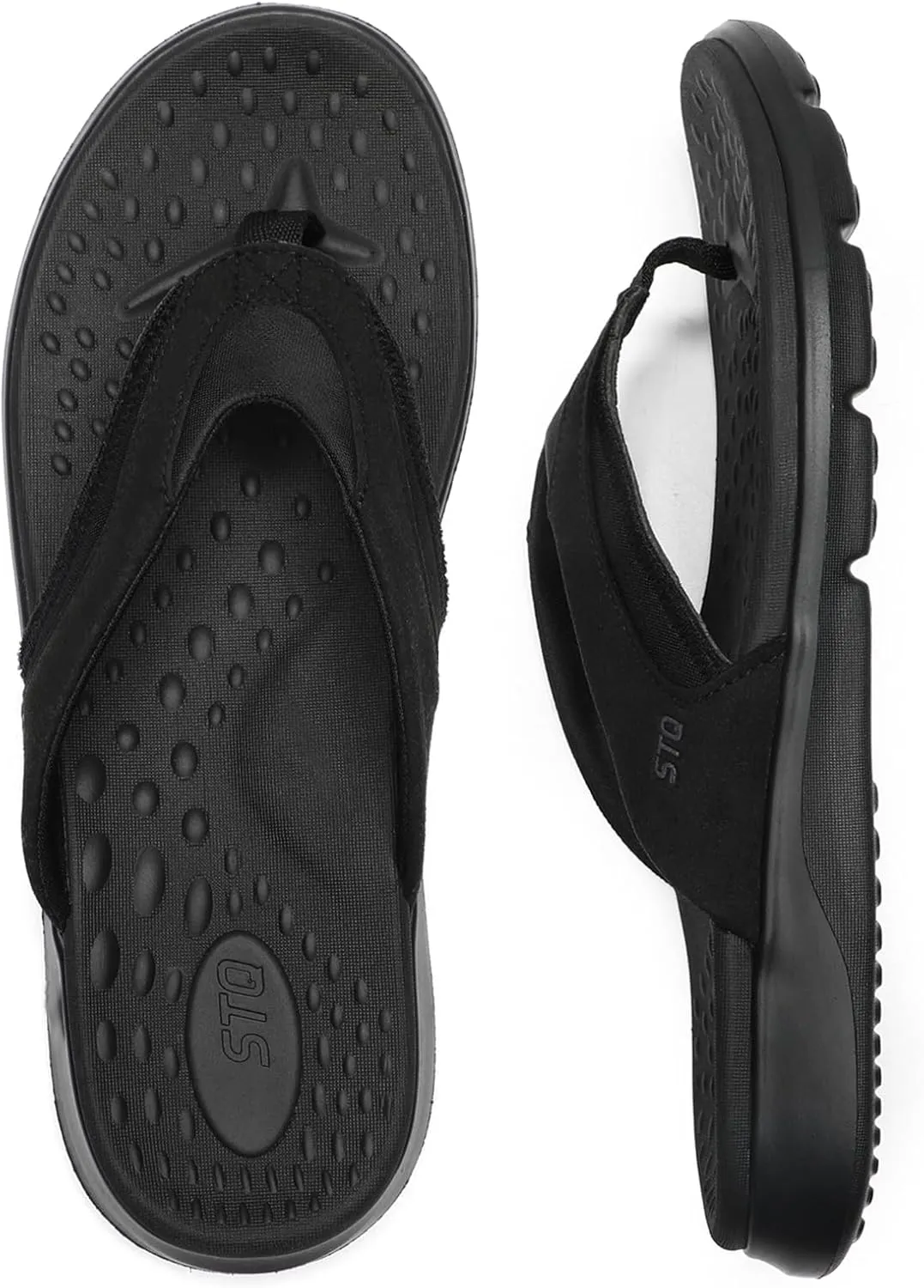 STQ Orthopedic Flip Flops for Women | Memory Foam Flip-flops for Plantar Fasciitis with Arch Support Pain Relief