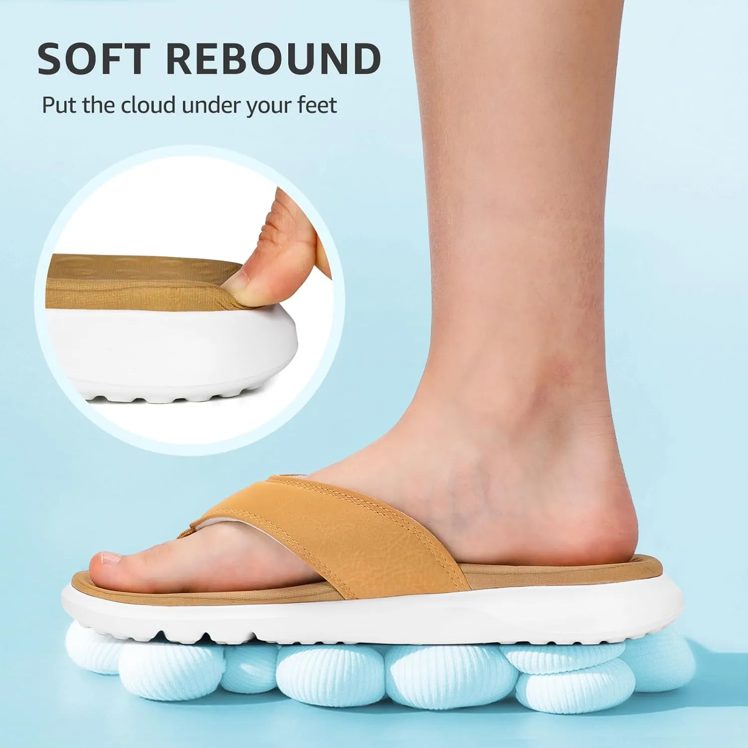 STQ Orthopedic Flip Flops for Women | Memory Foam Flip-flops for Plantar Fasciitis with Arch Support Pain Relief