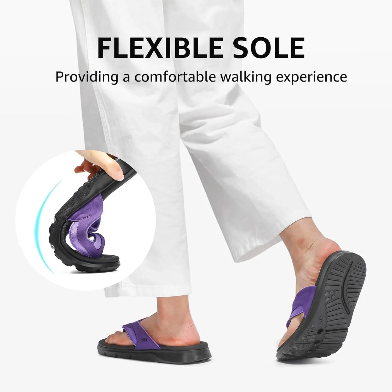 STQ Orthopedic Flip Flops for Women | Memory Foam Flip-flops for Plantar Fasciitis with Arch Support Pain Relief