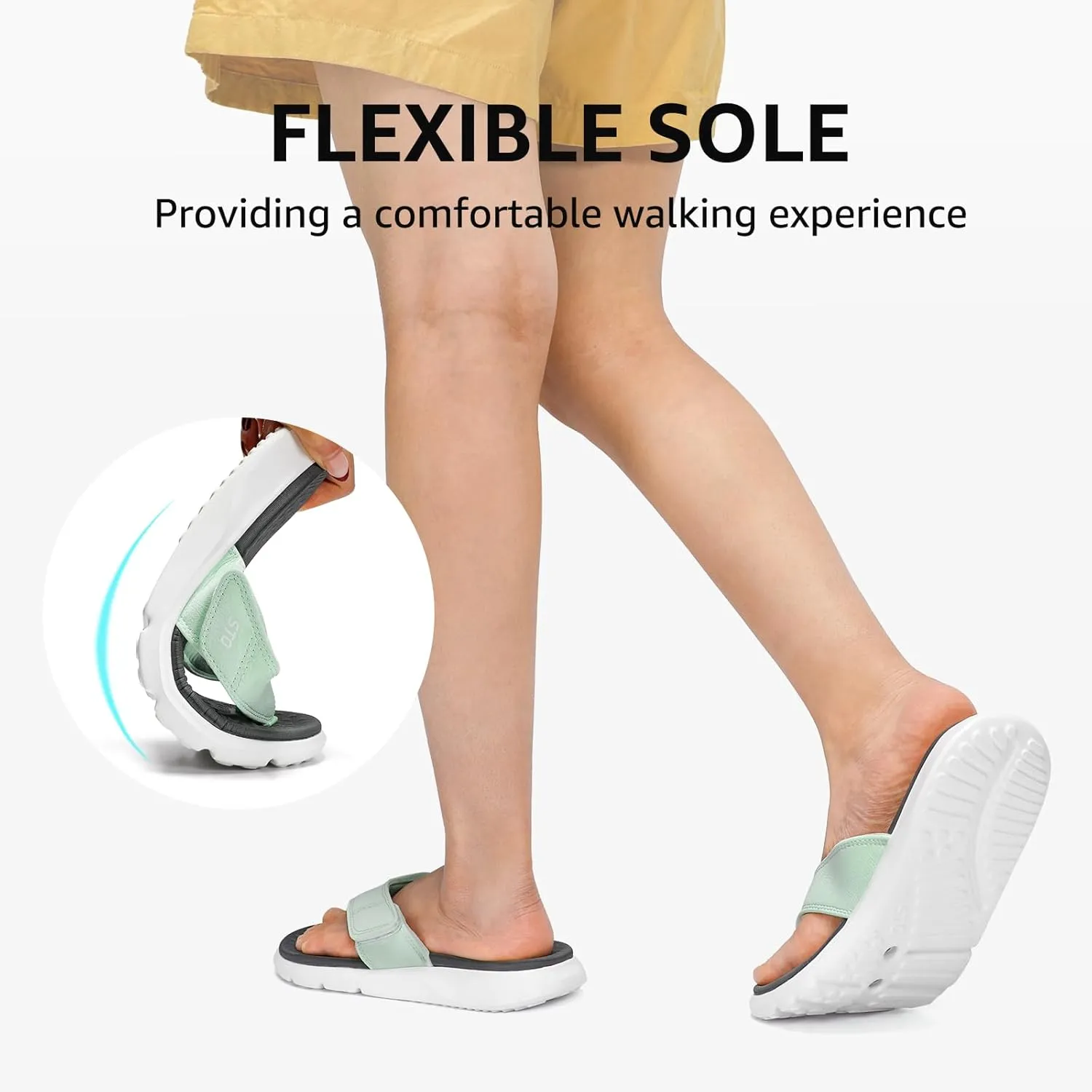 STQ Orthopedic Flip Flops for Women | Memory Foam Flip-flops for Plantar Fasciitis with Arch Support Pain Relief