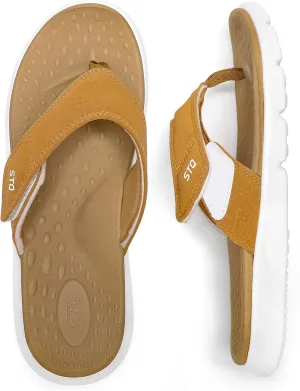 STQ Orthopedic Flip Flops for Women | Memory Foam Flip-flops for Plantar Fasciitis with Arch Support Pain Relief