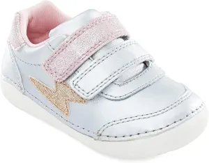 Stride Rite Girls Soft Motion Kennedy Sneaker, Silver Multi, 4 Wide Toddler