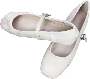 Stunner Womens Mary Jane Flats Round Toe Ballet Flats Stylish Leather Flats One Line Strap Slip On Flat Shoes