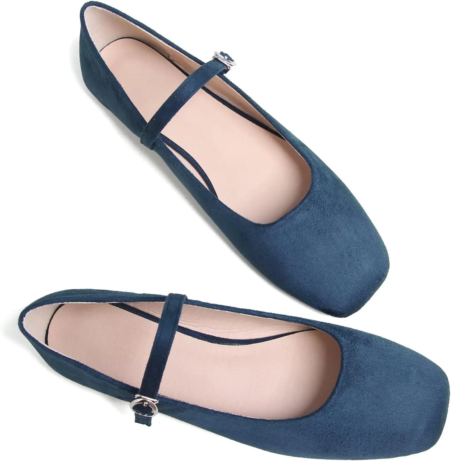 Stunner Womens Mary Jane Flats Round Toe Ballet Flats Stylish Leather Flats One Line Strap Slip On Flat Shoes