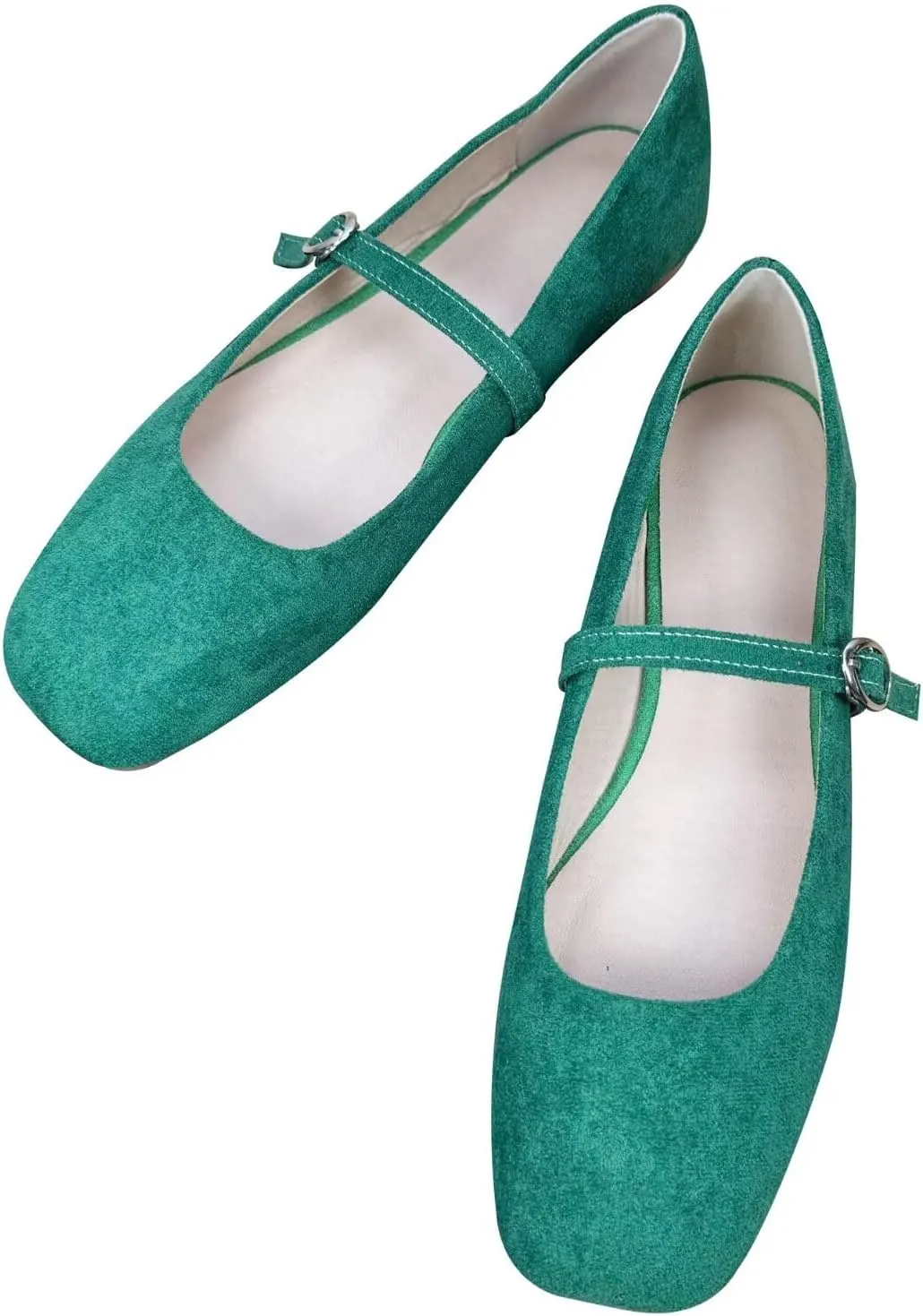 Stunner Womens Mary Jane Flats Round Toe Ballet Flats Stylish Leather Flats One Line Strap Slip On Flat Shoes