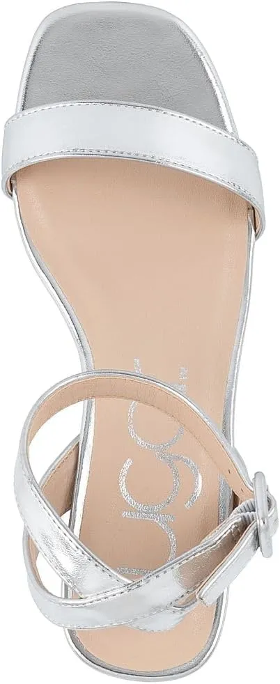 Sugar Women's Low Block Heel Dress Sandals – Ankle Strap Open Toe Comfortable Walking Heels for Casual, Party, or Work