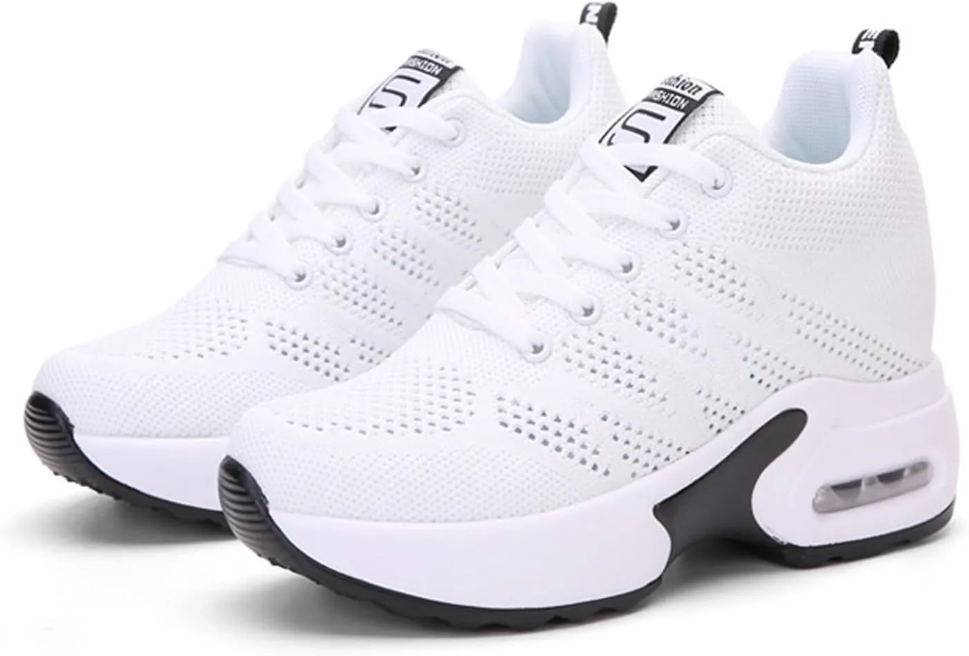 Summer New Hollow Mesh Breathable Inner Height Sports Shoes Women's Shoes Slope with Casual Travel Shoes Water Shoes Without