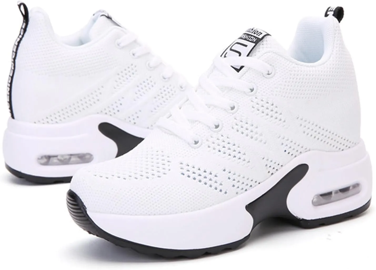 Summer New Hollow Mesh Breathable Inner Height Sports Shoes Women's Shoes Slope with Casual Travel Shoes Water Shoes Without