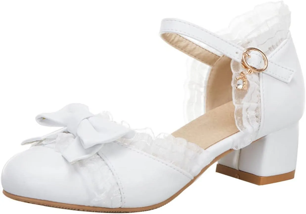 Summer Toddler Girls Dress Bow Tie Shoes Pumps Low Heels Flower Party Wedding High School Prom Newborn Shoes for