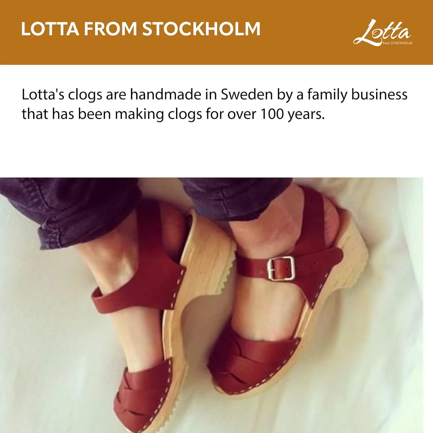 Swedish Classic Clogs - Low Heel Peep Toe Sandal Clog in Tan Leather | Leather Clogs for Women | Comfortable & Supportive Shoes | Handcrafted in Sweden