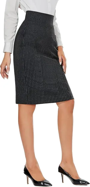 Tapata Womens Pencil Skirts Stretch Office Work Skirt Knee Length High Waist Midi Ponte Bodycon for Business Casual