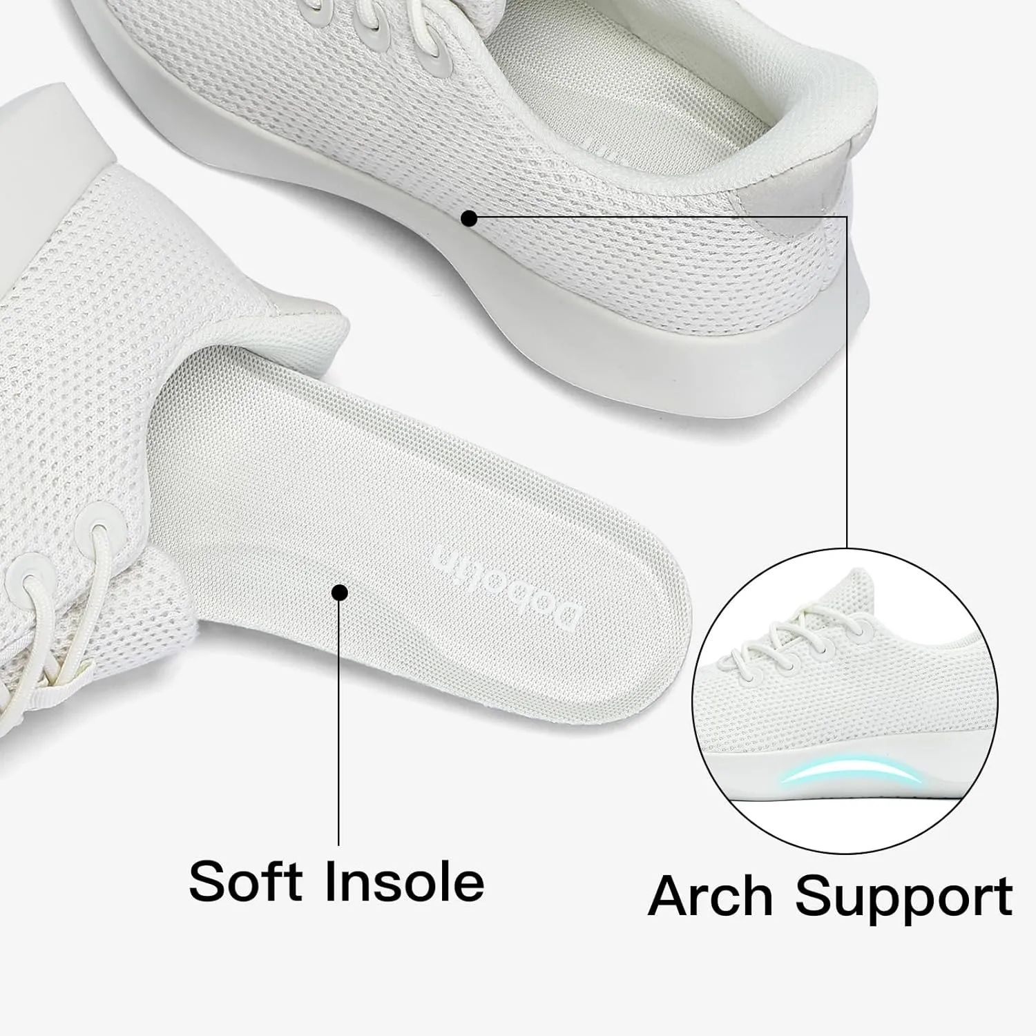 Tennis Shoes Womens Slip on Walking Sneakers for Women with Arch Support