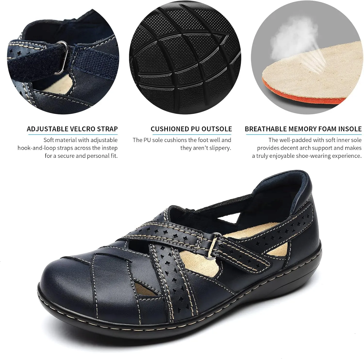TERRIKAT Women's Casual Loafers Cute Slip On Comfort Walking Flats Leather Driving Moccasins Fashion Closed Toe Boat Shoes