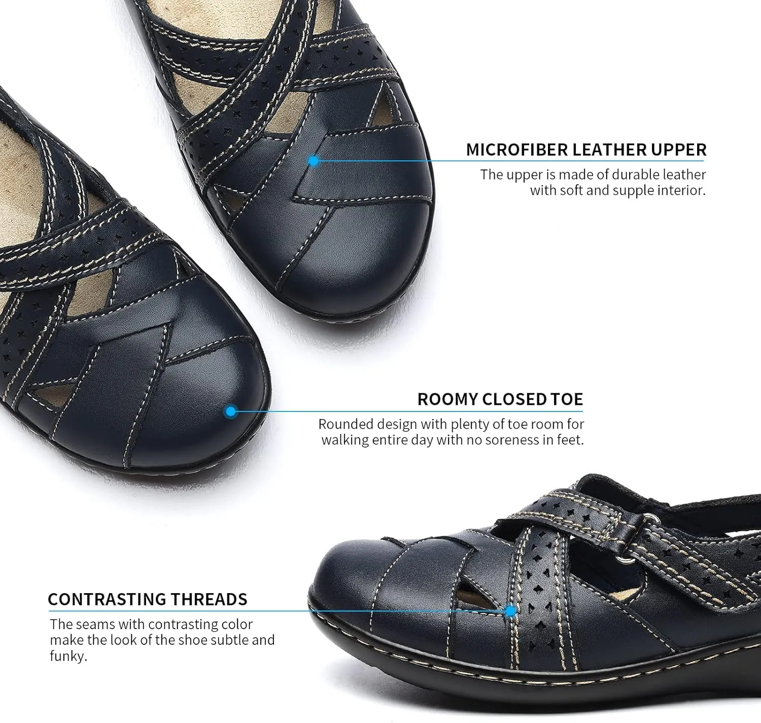 TERRIKAT Women's Casual Loafers Cute Slip On Comfort Walking Flats Leather Driving Moccasins Fashion Closed Toe Boat Shoes