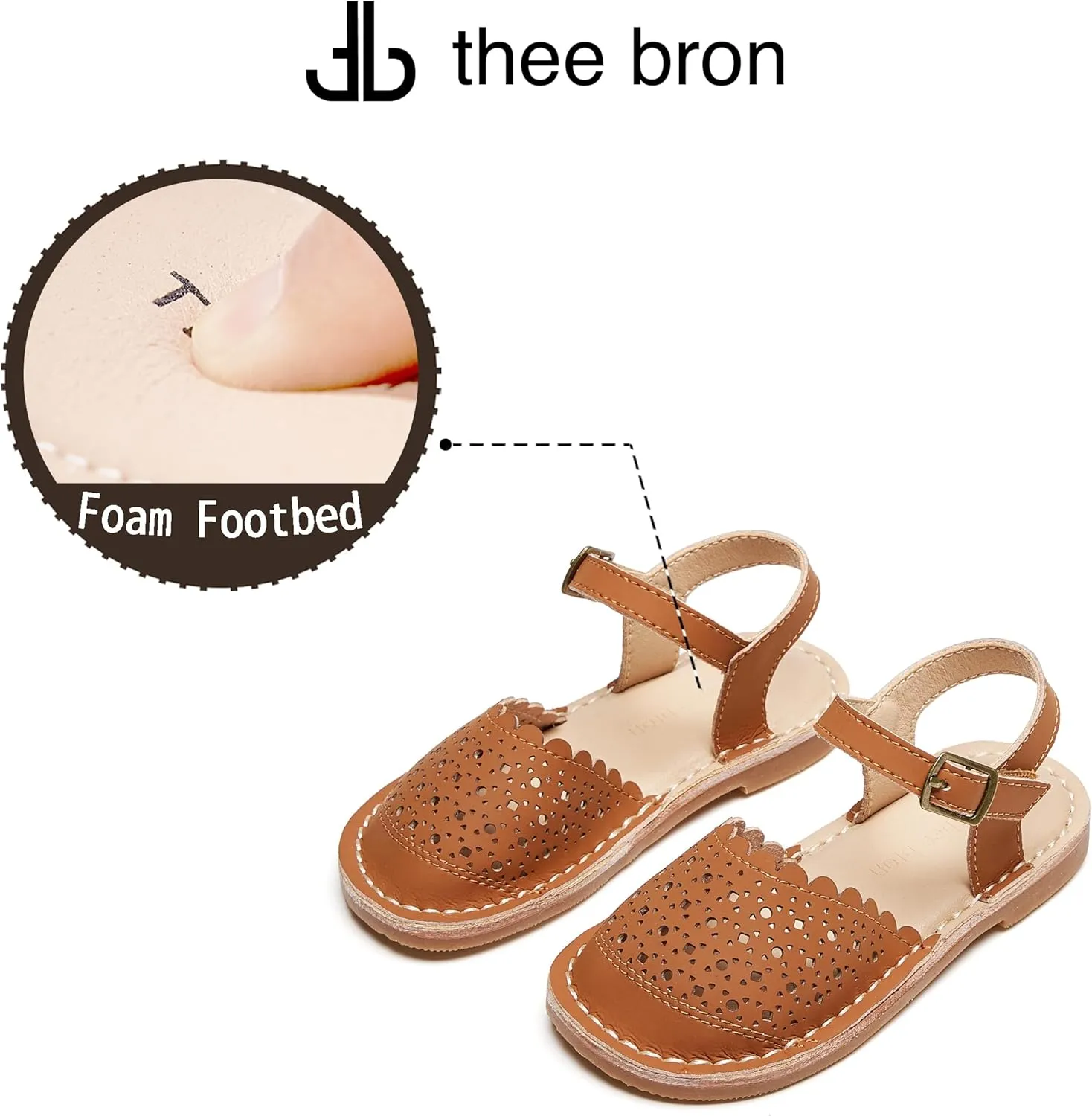 THEE BRON Girls Sandals Toddler Summer Dress Shoes