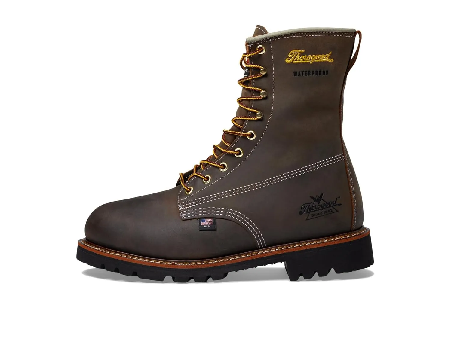 Thorogood American Legacy 8” Leather Waterproof Insulated Work Boots for Men with Composite Shank Non-Safety Toe Oil and Slip-Resistant Outsole, Crazyhorse - 11 D