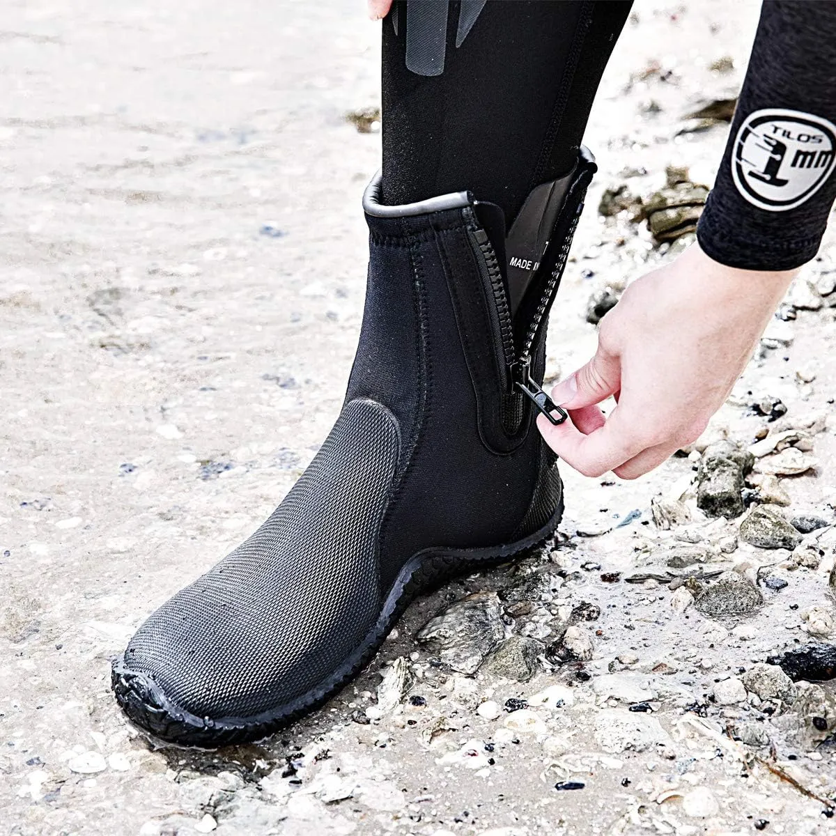 Tilos TruFit Dive Boots - Ergonomic Scuba Booties, 3-7mm