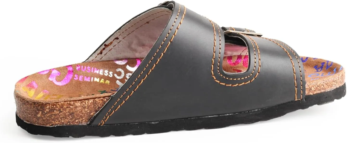 TMA EYES Womens Casual Adjustable Buckle Athleti Slipper Memory Foam Cushion Non-Slip Orthopedic Comfortable Arch Supportive Cork Footbed Sandals