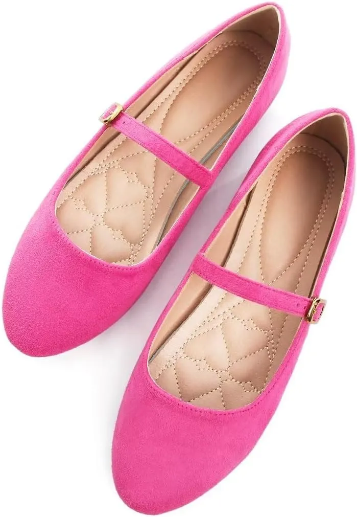 TN TANGNEST Women's Leather Flats Comfortable Square Toe Dress Flats Retro Soft Mary Jane Flats