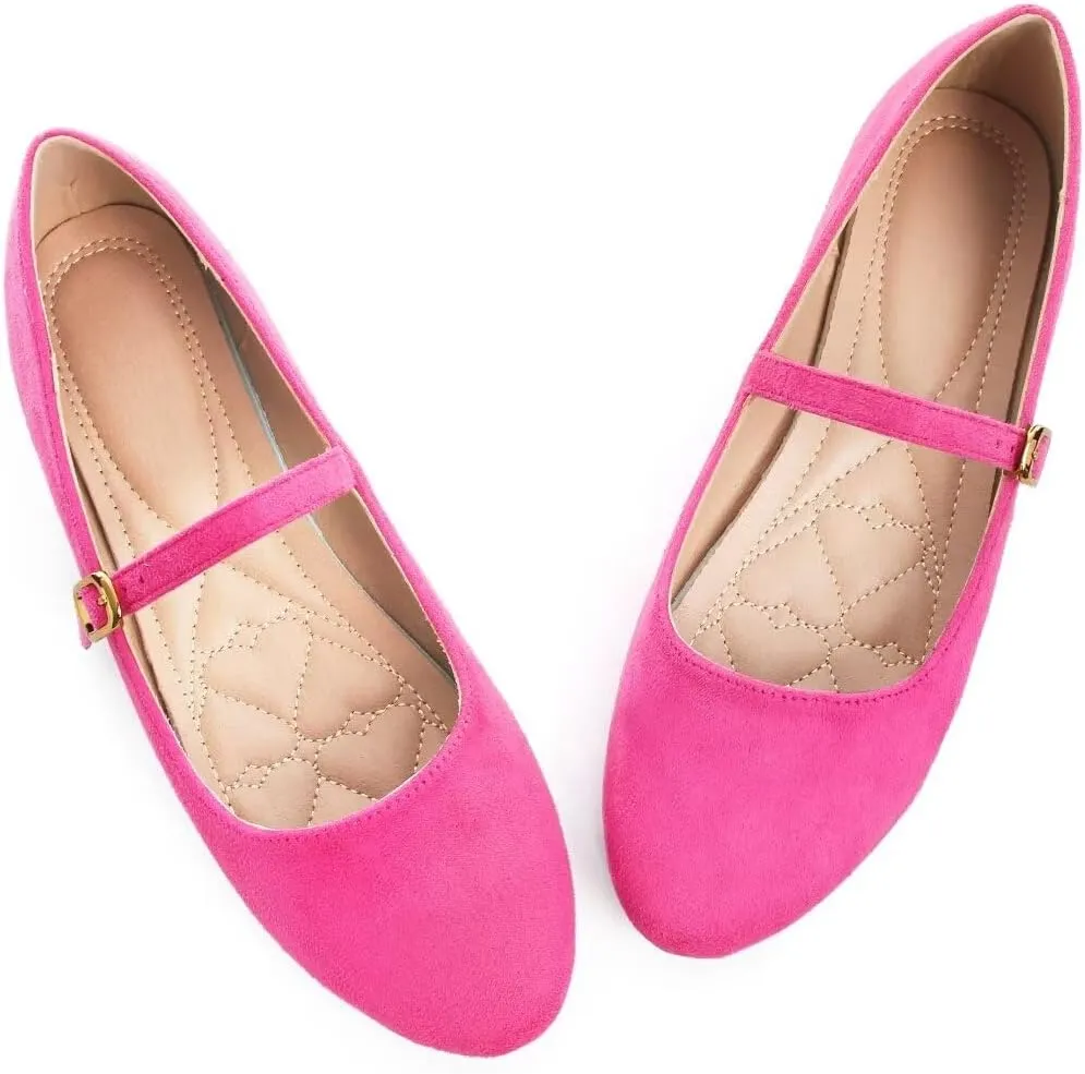 TN TANGNEST Women's Leather Flats Comfortable Square Toe Dress Flats Retro Soft Mary Jane Flats