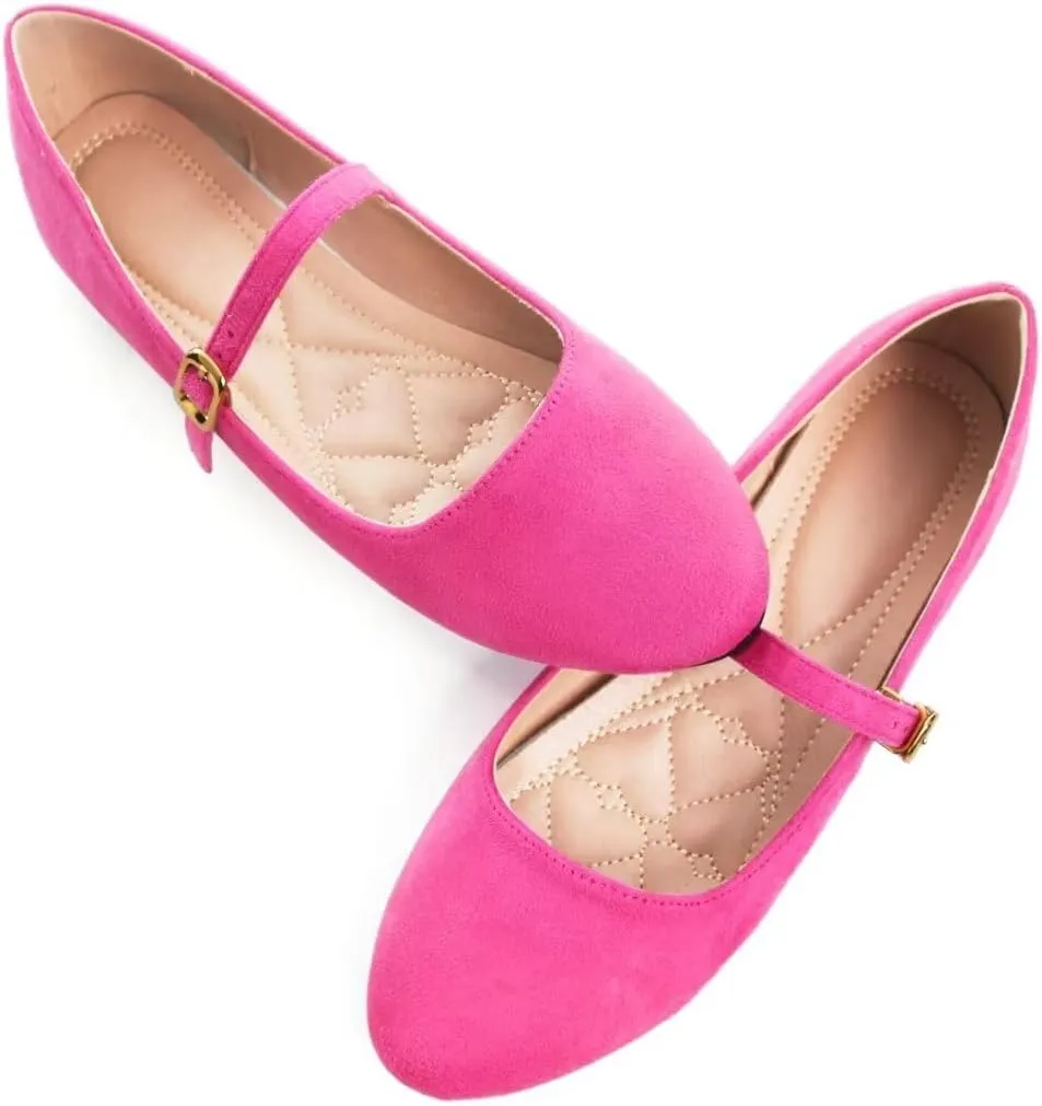 TN TANGNEST Women's Leather Flats Comfortable Square Toe Dress Flats Retro Soft Mary Jane Flats