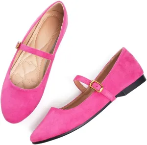 TN TANGNEST Women's Leather Flats Comfortable Square Toe Dress Flats Retro Soft Mary Jane Flats