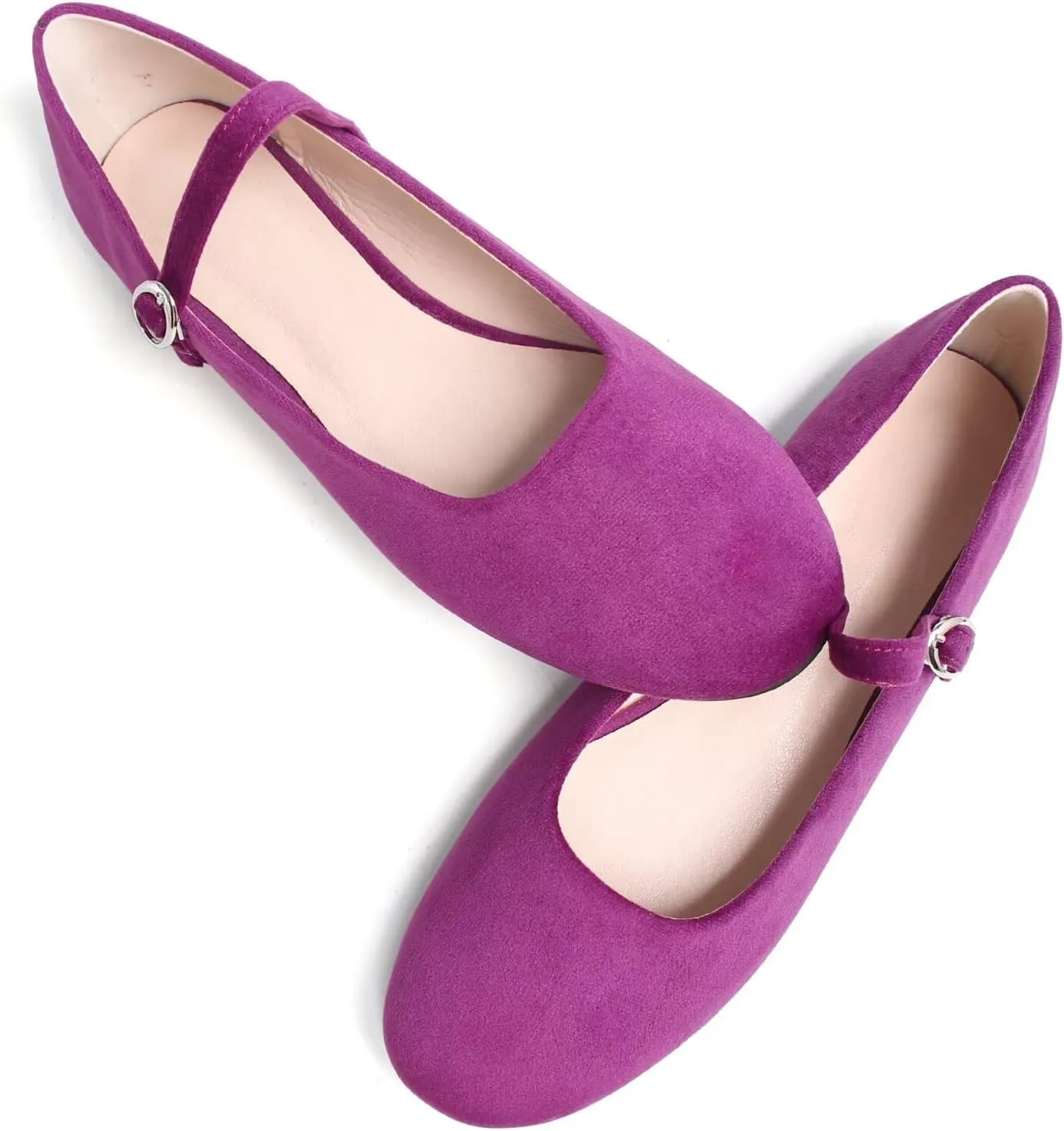 TN TANGNEST Women's Mary Jane Flats Fashion Square Toe Slip On Buckle Flats Soft Comfortable Casual Flat Shoes