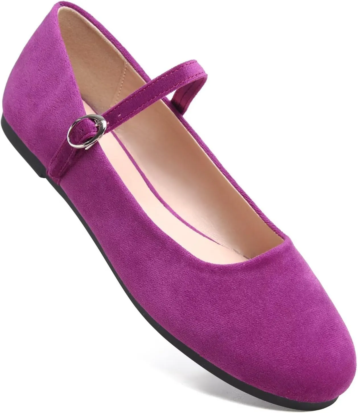 TN TANGNEST Women's Mary Jane Flats Fashion Square Toe Slip On Buckle Flats Soft Comfortable Casual Flat Shoes