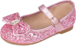 Toddler Girls Flats Mary Jane Shoes Flower Girl Dress Shoes School Wedding Party Ballet Flats for Little Kids