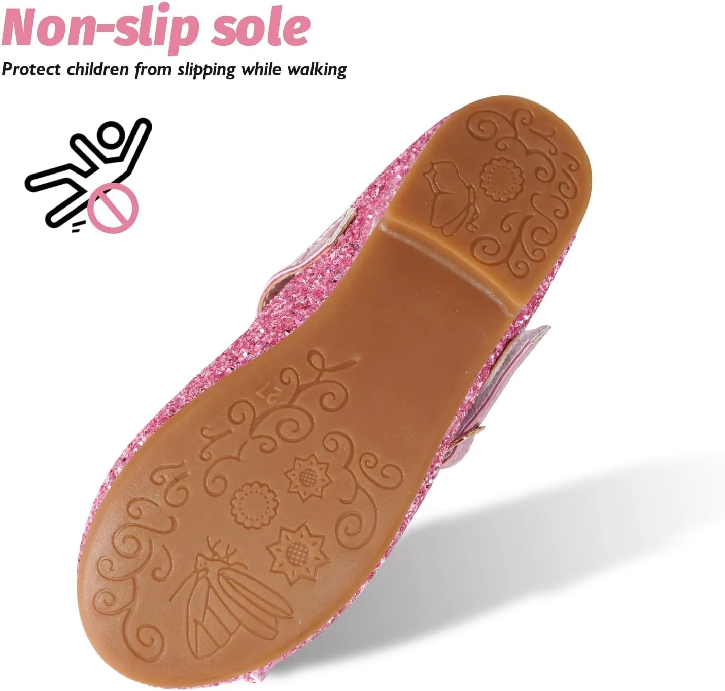 Toddler Girls Flats Mary Jane Shoes Flower Girl Dress Shoes School Wedding Party Ballet Flats for Little Kids