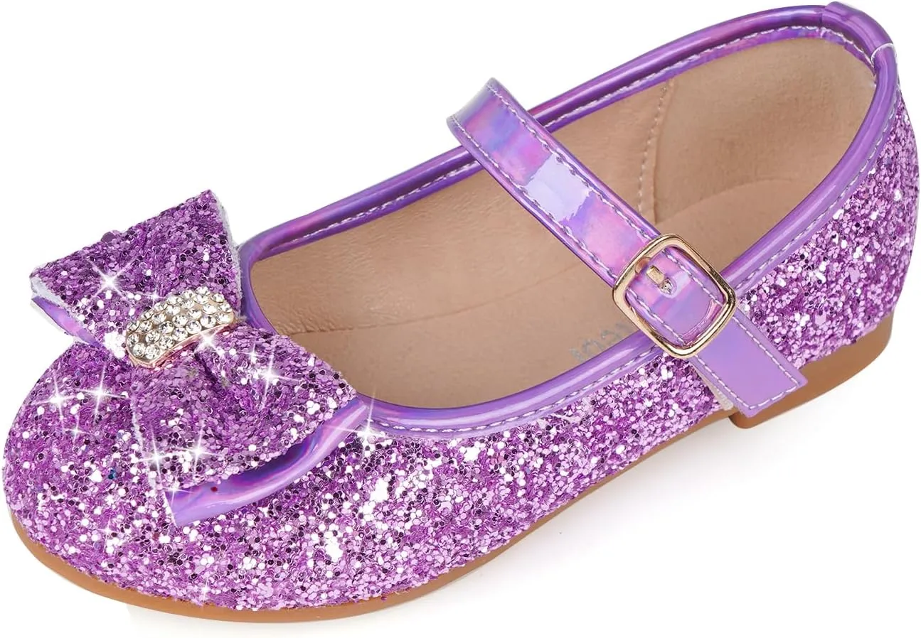 Toddler Girls Flats Mary Jane Shoes Flower Girl Dress Shoes School Wedding Party Ballet Flats for Little Kids
