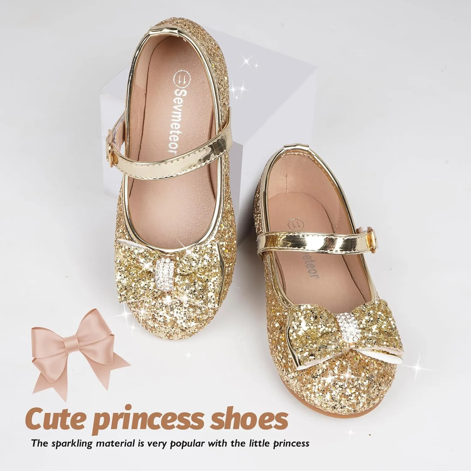 Toddler Girls Flats Mary Jane Shoes Flower Girl Dress Shoes School Wedding Party Ballet Flats for Little Kids