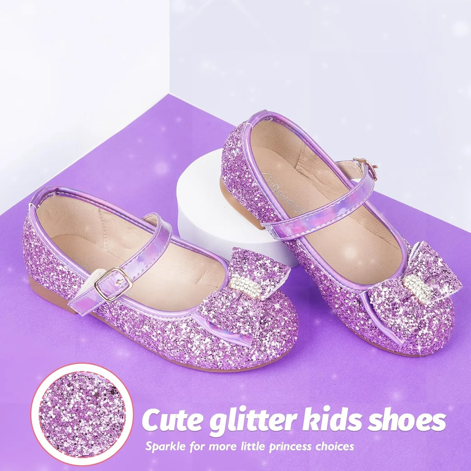 Toddler Girls Flats Mary Jane Shoes Flower Girl Dress Shoes School Wedding Party Ballet Flats for Little Kids