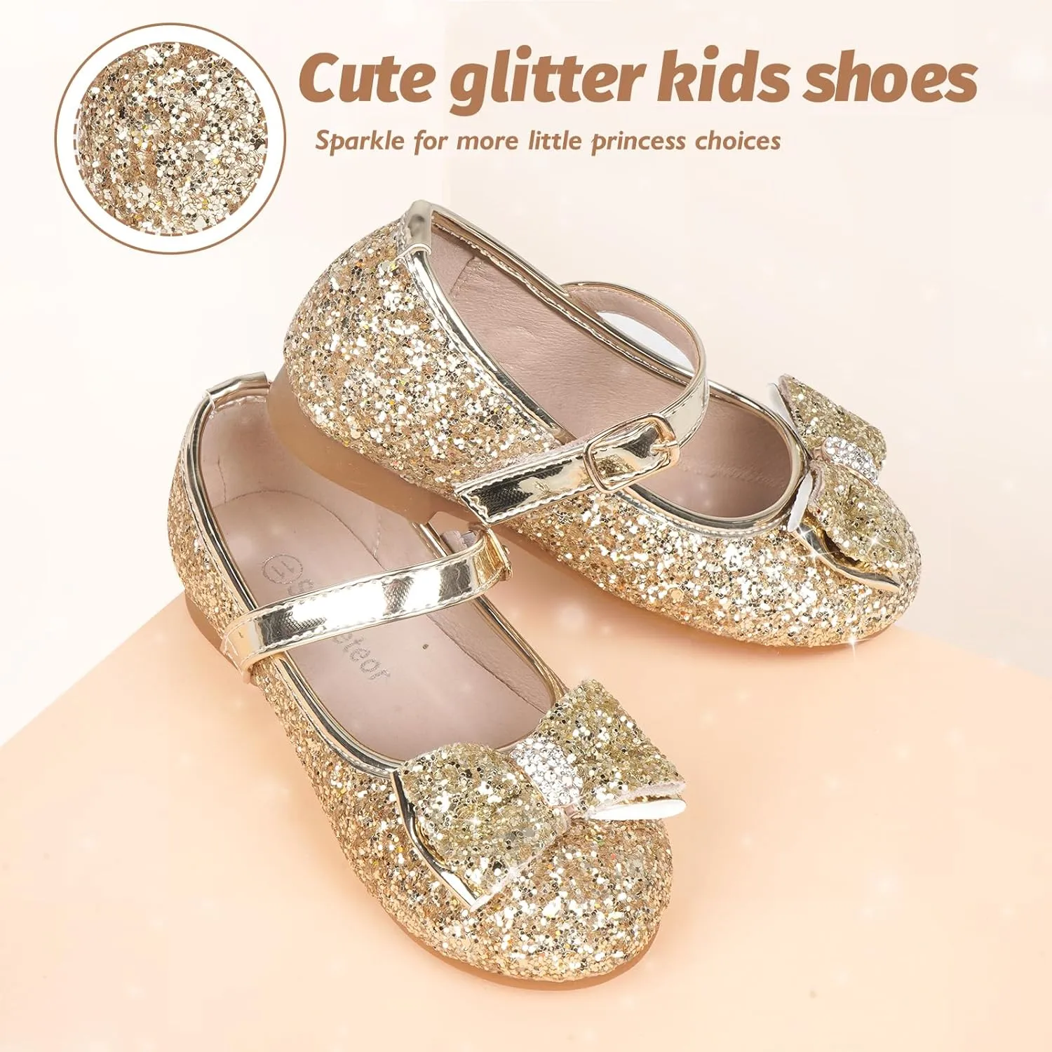 Toddler Girls Flats Mary Jane Shoes Flower Girl Dress Shoes School Wedding Party Ballet Flats for Little Kids