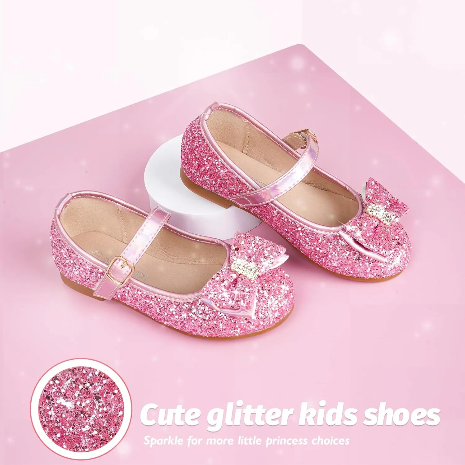 Toddler Girls Flats Mary Jane Shoes Flower Girl Dress Shoes School Wedding Party Ballet Flats for Little Kids